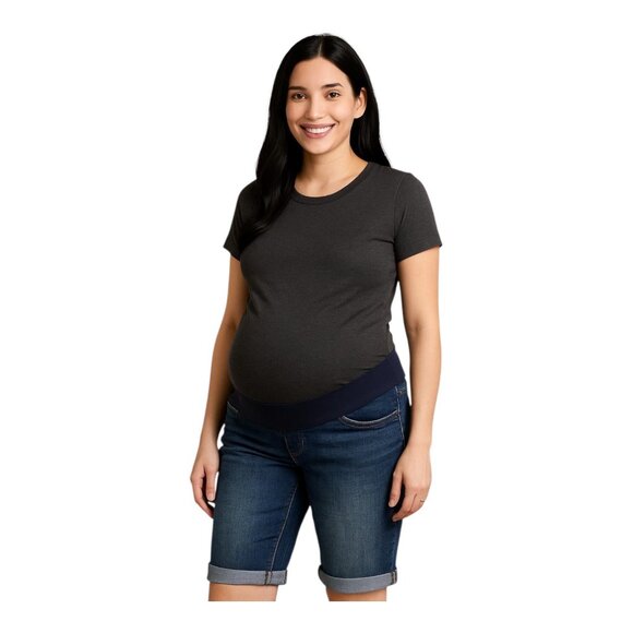 Old Navy Womens Maternity Capri Jeans ~Sz XS~Pull On Stretch Cuffed Hem ~L5 18 - Picture 1 of 9